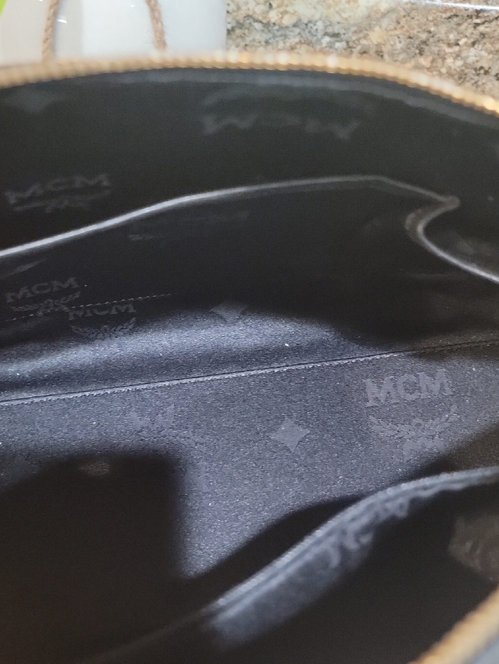 🌵MCM München Large BOSTON Shoulder Bag/Shoulder Bag - Black Textured Leather - Picture 14 of 14